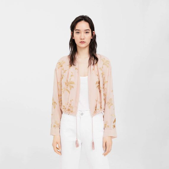 Embroidered Flowy Jacket